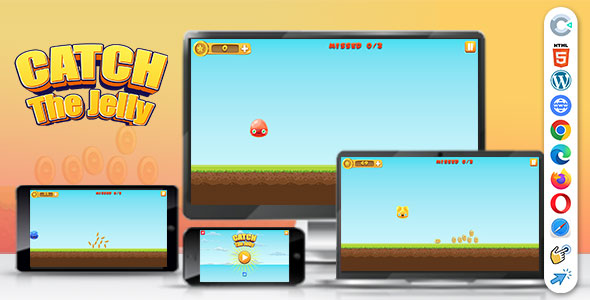 Catch The Jelly ( Construct | C3P | CAPX | HTML5 ) Collect The Coins Game