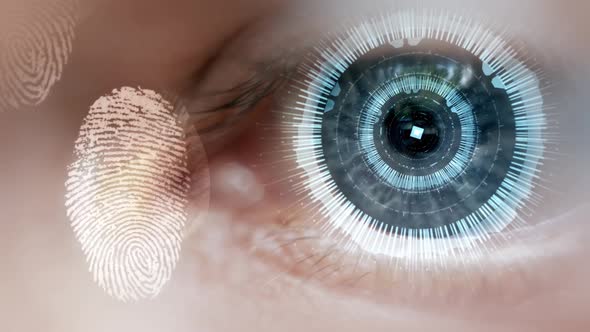 Human Eye Identification Scan Technology Interface 4K