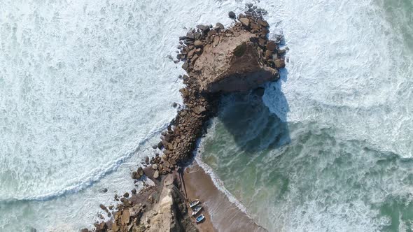 Sea Waves and Rocks in Portugal