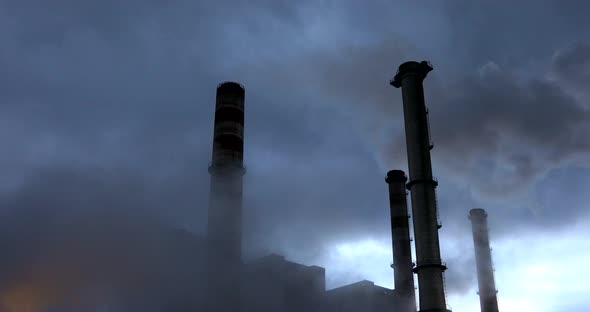 Thermal Power Plant With Smoke