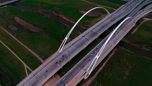 Aerial View of Margaret McDermott Bridge Vehicle Highway