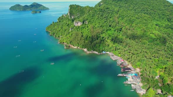 Beautiful landscape of ao kram, A fishing village by the sea