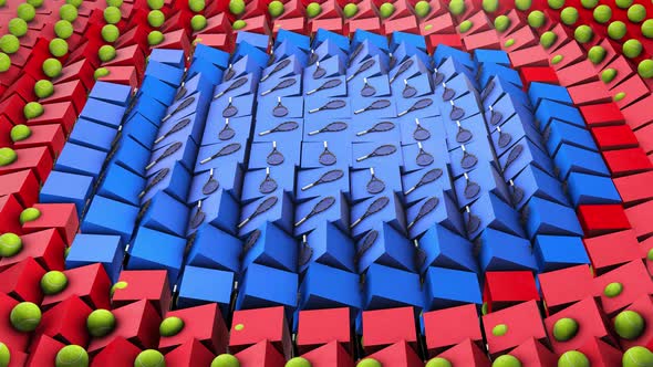 Cubic Sports Tennis Background Blue