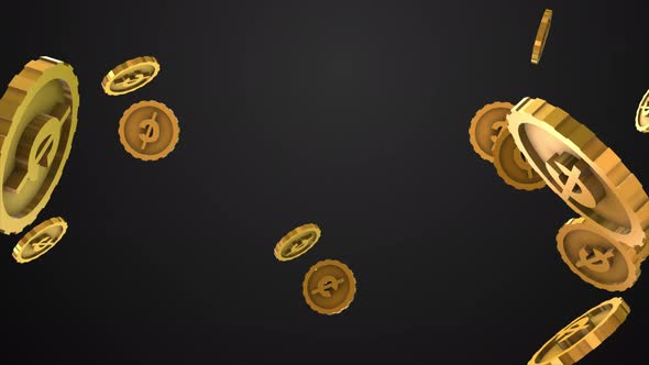 Cents Sign 3D Coin Background Loop