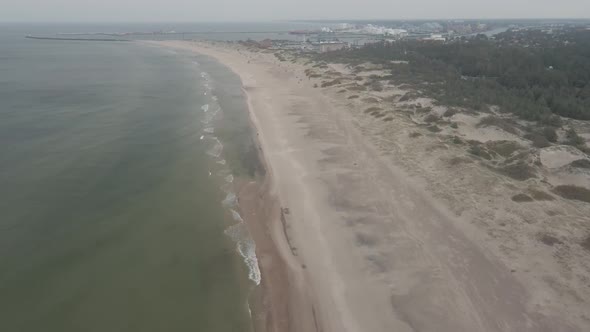 Sea shore aerial view