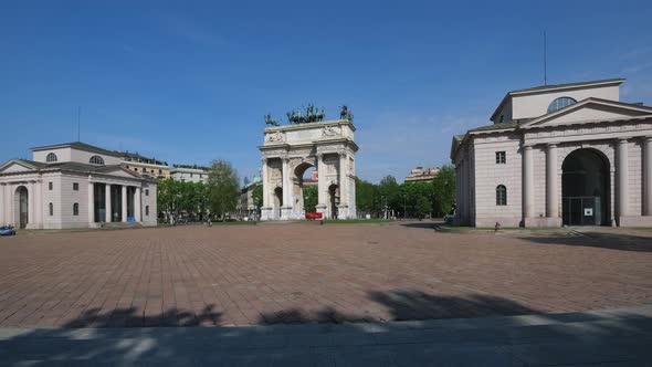 Milan Arch of Peace Monument Timelapse