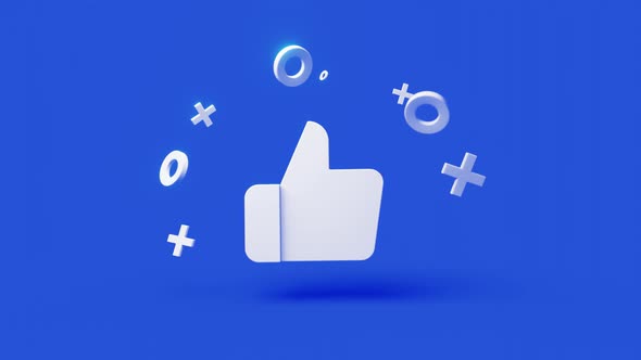 Like 3d Icon on a Simple Blue Background  Seamless Animation Loop