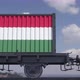 Train and Containers with the Flag of Hungary - VideoHive Item for Sale