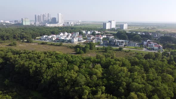 Aerial fly toward Bandar Cassia