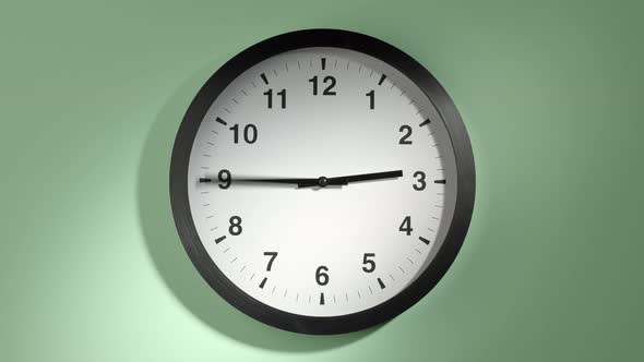 Clock Face On Light Green Wall