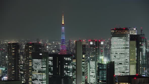 Night Time Lapse Tokyo Japan Tokyo Tower