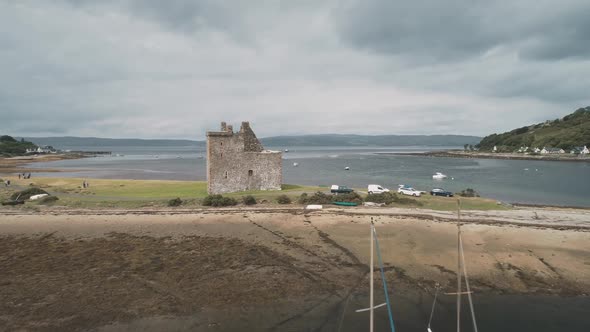 Seascape at Castle Ruins Aerial