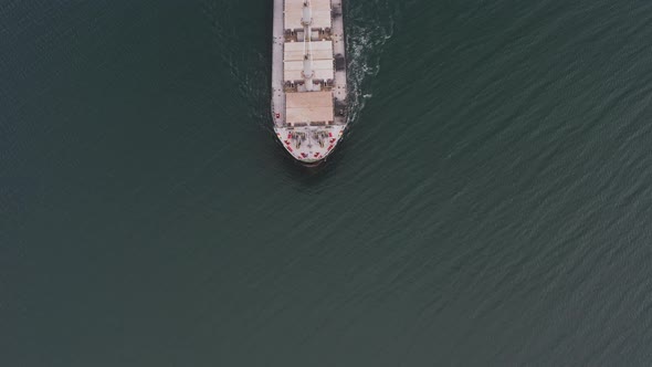 Drone View of the Dry Cargo Ship in Motion