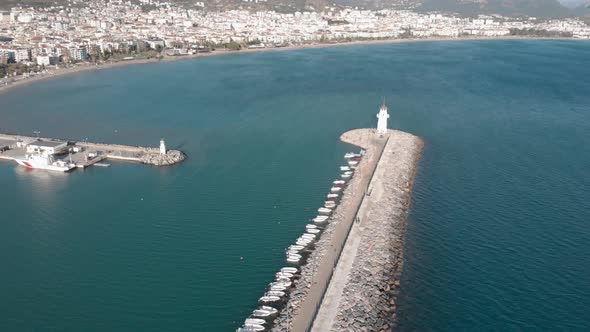 Harbor of Alanya city, Turkey