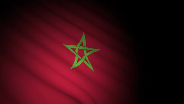 Morocco Flag Blowing in Wind