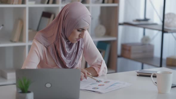 Account Manager Data Checking Woman Graphs Desk