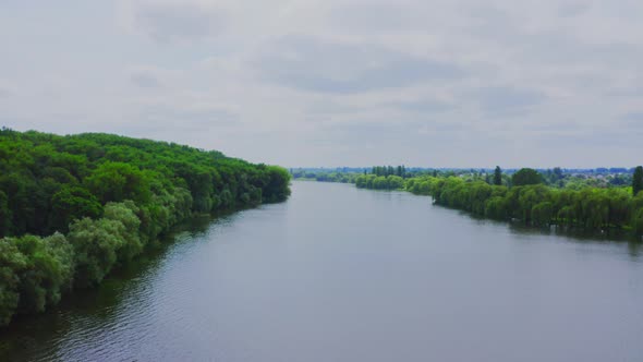 Aerial View River In Nature