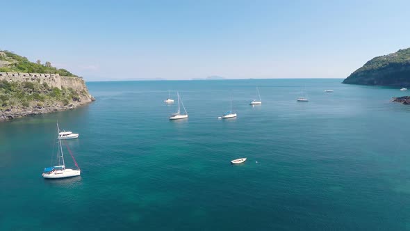 Nice Boats Sailing in Calm Sea on Summer Day, Recreational Activity for Relax