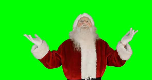 Surprised santa claus gesturing 4k