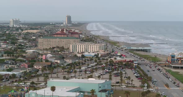 Aerial view of Galveston Island, Texas