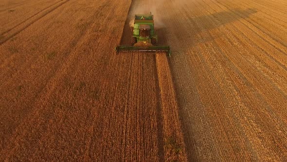 Aerial View of Combine.