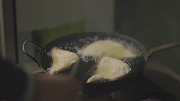 slow motion frying pies