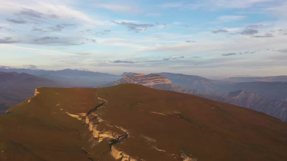 Mayak Mountain Mountain Dagestan and Aerial View of the Greater Caucasus