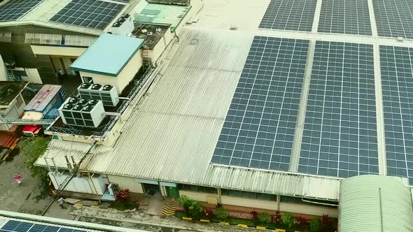 Flyover Solar Panels Roof Warehouse