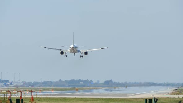 Commercial Airliner Landing at Barcelona International Airport