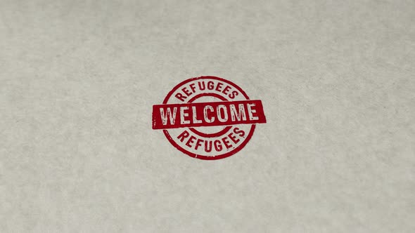 Refugees Welcome and help stamp and stamping loop