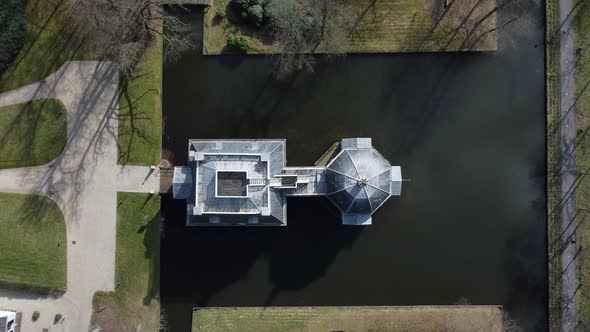 Country house of Trompenburgh in the Netherlands, Dutch monument. Aerial topdown