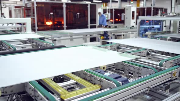 Factory producing solar panels