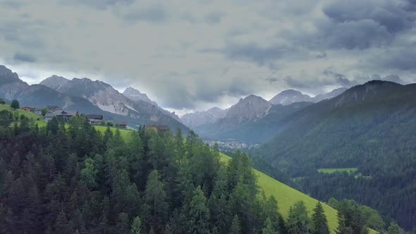 Aerial Flight Over the Dolomites