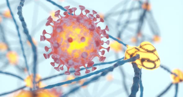 Dispersed corona viruses with nervous system background alt