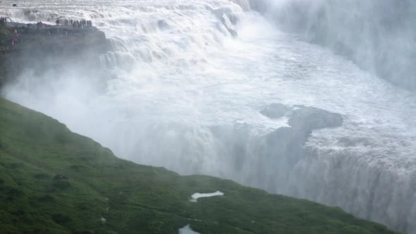 Gullfoss Waterfalls in Summer Season Iceland
