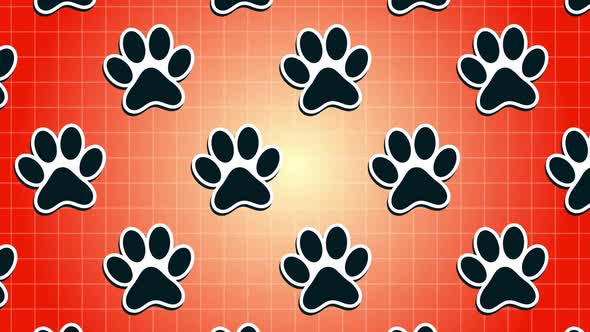 Dog Leg Paw Print Background Animation