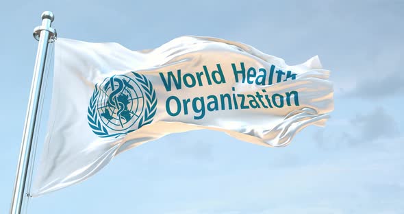 World Health Organization Flag Waving  Loop  4K