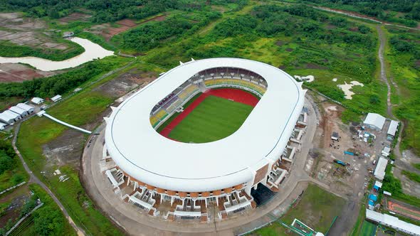 Aerial view of new football stadium for upcomming Indonesia Team.