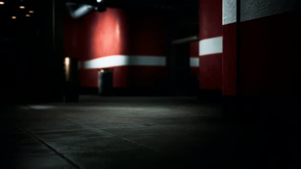 Empty Dark Hospital Laboratory Corridor alt