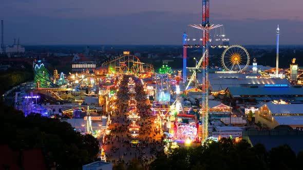 View over Oktoberfest in Munich