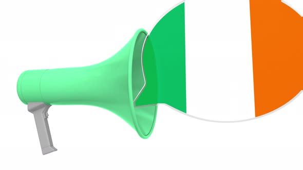 Loudspeaker and Flag of the Republic of Ireland on Speech Bubble