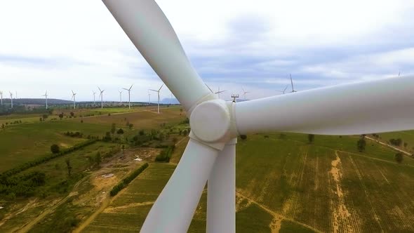 Wind Turbine From Aerial View
