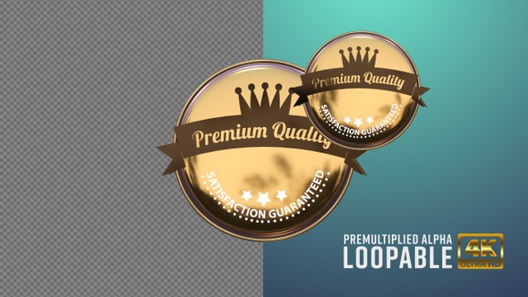 Premium Quality Badge Looping with Alpha Channel