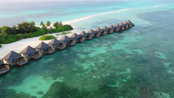 Beach bungalows at Kurdu Island, Maledives