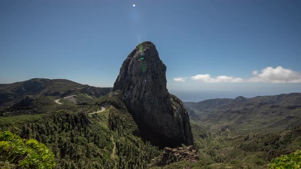 Timelapse of Roque Agando La Gormera with Beautiful Sky