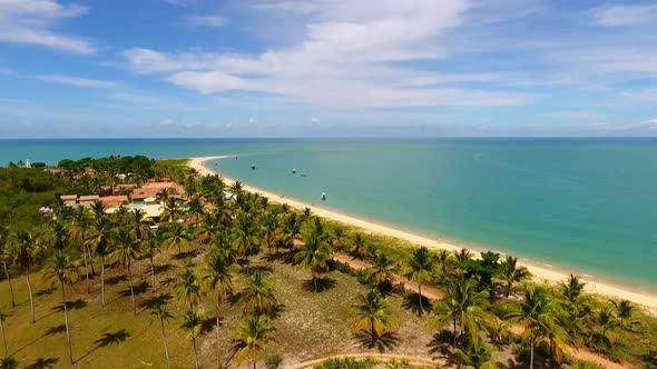 Corumbau beach near Caraiva Beach Bahia Brazil. Summer beach scene