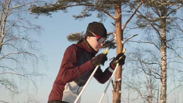 Caucasian Woman Skiing