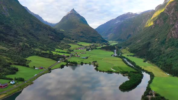 Aerial Footage Beautiful Nature Norway