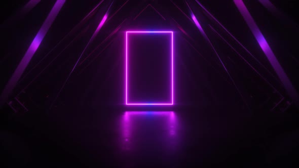 Neon Glowing Colorful Frame Background