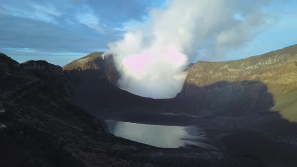 Active Crater Volcano Costa Rica Aerial View